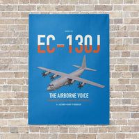 Thumbnail for EC-130J Commando Solo III vertical canvas print - no frame - turquoise background
