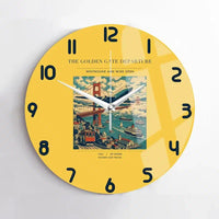 Thumbnail for VINTAGE G4116 - The Golden Gate Departure - Designed Wall Clocks design on yellow no-frame