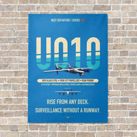 Thumbnail for Airbus U010 Aliaca VTOL vertical canvas print - no frame - turquoise background