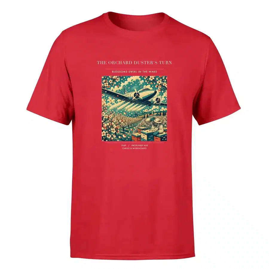 VINTAGE G4386 - The Orchard Duster's Turn - Premium T-Shirt design on red premium t shirt