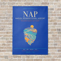 Thumbnail for Naples International Airport NAP - Canvas Framed - Blue