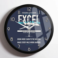 Thumbnail for Cessna Citation Excel design on navy blue framed wall clock