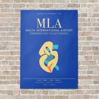 Thumbnail for Malta International Airport MLA - Canvas Framed - Blue