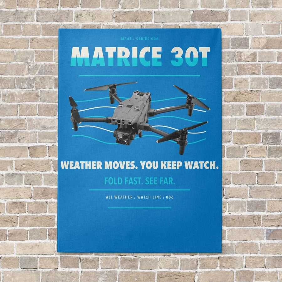 DJI Matrice 30T vertical canvas print - no frame - turquoise background