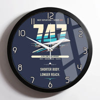 Thumbnail for Boeing 747SP design on navy blue framed wall clock