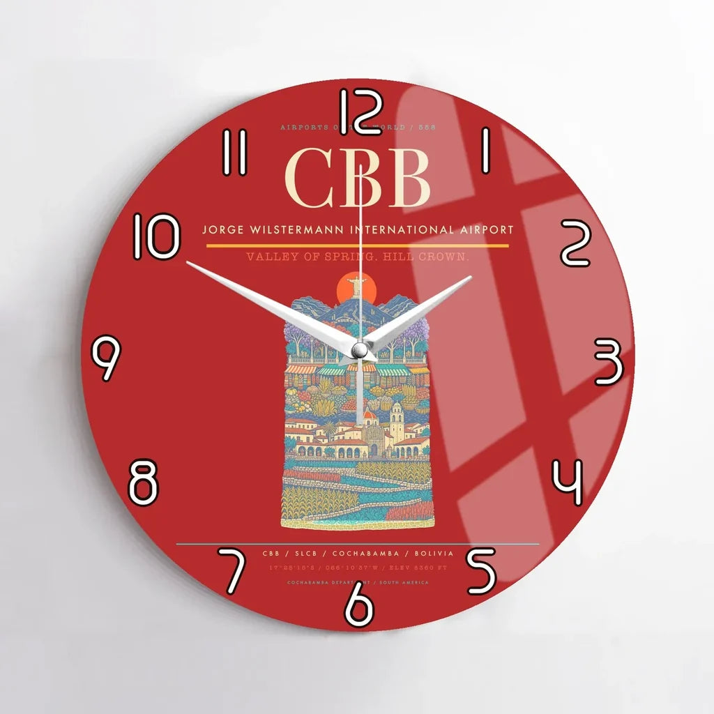 Jorge Wilstermann International Airport CBB Wall-Clock No-Frame - Red