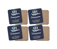 Thumbnail for Cessna 501 Citation I SP design on navy blue 4 pieces set coaster