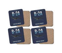 Thumbnail for B-2A Spirit design on navy blue 4 pieces set coaster