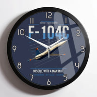 Thumbnail for F-104C Starfighter design on navy blue framed wall clock