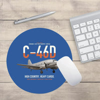 Thumbnail for C-46D Commando design on blue round mouse pad