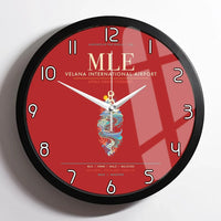 Thumbnail for Velana International Airport Male MLE - Atoll Dhoni Current Wall-Clock Framed - Red