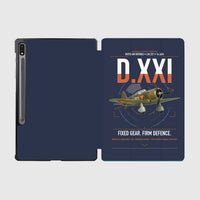 Thumbnail for Fokker D.XXI — Dutch LVA aircraft 221 design on navy blue samsung tablet tablet case