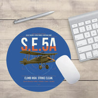Thumbnail for Royal Aircraft Factory S.E.5a design on blue round mouse pad