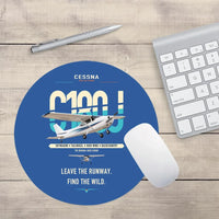 Thumbnail for Cessna 180J Skywagon design on blue round mouse pad