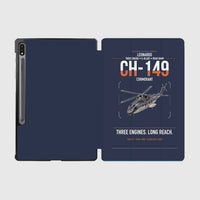Thumbnail for Leonardo CH-149 Cormorant design on navy blue samsung tablet tablet case