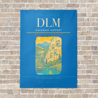 Thumbnail for Dalaman Airport DLM vertical canvas print - no frame - turquoise background