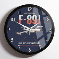 Thumbnail for F-89J Scorpion design on navy blue framed wall clock