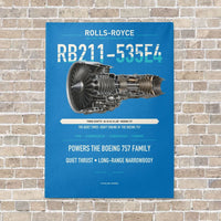 Thumbnail for RB211-535E4 vertical canvas print - no frame - turquoise background