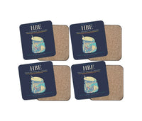 Thumbnail for Borg El Arab Airport (HBE) design on navy blue 4 pieces set coaster