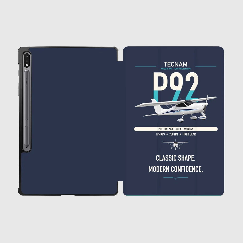 Tecnam P92 Echo MkII design on navy blue samsung tablet tablet case