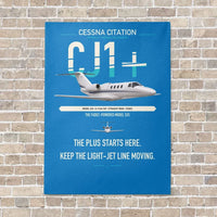 Thumbnail for Cessna Citation CJ1+ vertical canvas print - no frame - turquoise background