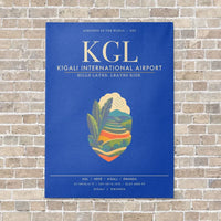 Thumbnail for Kigali International Airport KGL - Canvas Framed - Blue