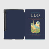 Thumbnail for Husein Sastranegara International Airport (BDO) design on navy blue samsung tablet tablet case