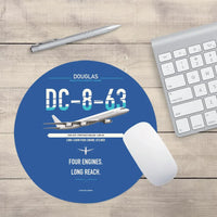 Thumbnail for Douglas DC-8-63 design on blue round mouse pad