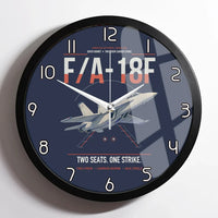 Thumbnail for F-A-18F Super Hornet design on navy blue framed wall clock