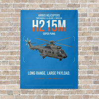 Thumbnail for Airbus H215M vertical canvas print - no frame - turquoise background