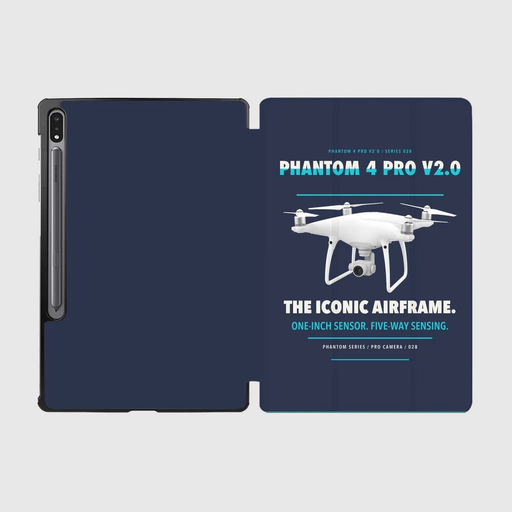 DJI Phantom 4 Pro V2.0 design on navy blue samsung tablet tablet case