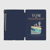 Thumbnail for Greater Moncton International Airport (YQM) design on navy blue samsung tablet tablet case