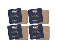 Thumbnail for NHIndustries NH90 TTH design on navy blue 4 pieces set coaster