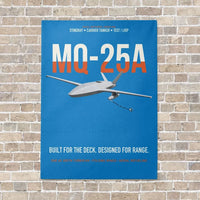 Thumbnail for MQ-25A STINGRAY vertical canvas print - no frame - turquoise background