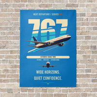 Thumbnail for Boeing 767-300ER vertical canvas print - no frame - turquoise background