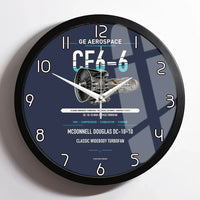 Thumbnail for CF6-6 design on navy blue framed wall clock
