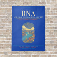 Thumbnail for Nashville International Airport BNA - Canvas Framed - Blue