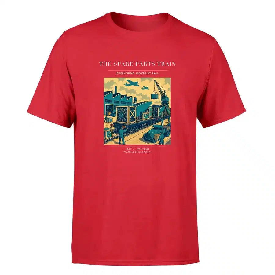 VINTAGE G4527 - The Spare Parts Train - Premium T-Shirt design on red premium t shirt