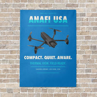 Thumbnail for Parrot ANAFI USA vertical canvas print - no frame - turquoise background