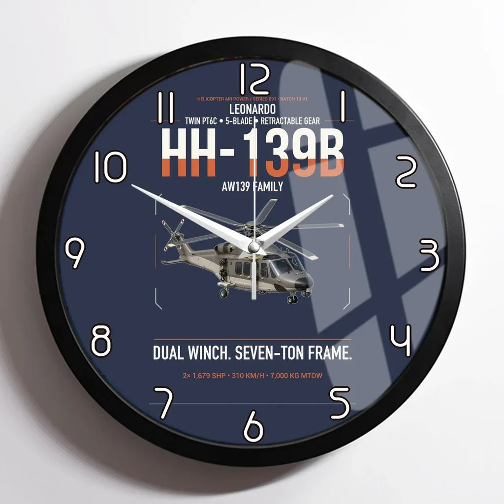 Leonardo HH-139B design on navy blue framed wall clock