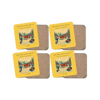Thumbnail for The First Snow Circuit - Designed Coasters design on yellow 4-pieces-set
