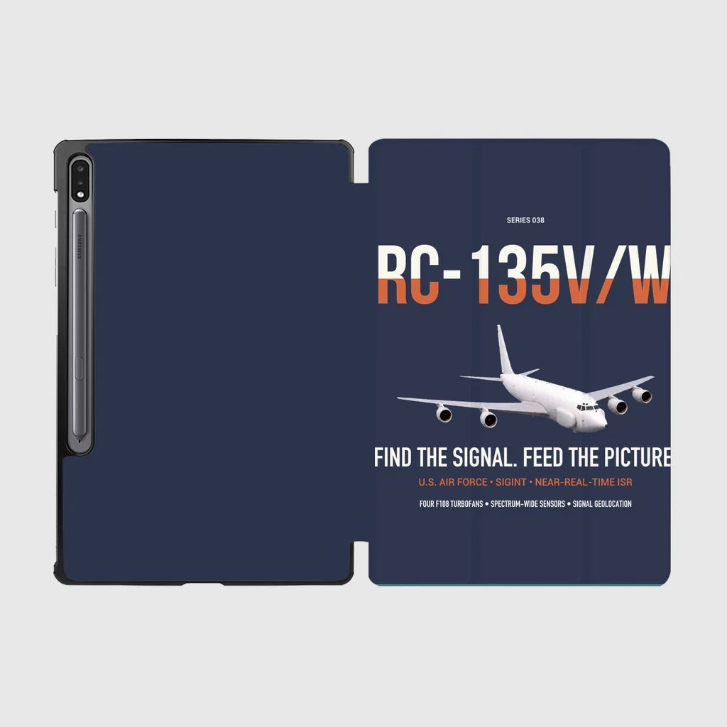 RC-135V W Rivet Joint design on navy blue samsung tablet tablet case