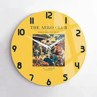Thumbnail for VINTAGE G4047 - The Aero Club - Designed Wall Clocks design on yellow no-frame