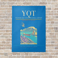 Thumbnail for Thunder Bay International Airport YQT vertical canvas print - no frame - turquoise background