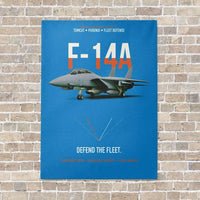 Thumbnail for F-14A Tomcat Defend The Fleet vertical canvas print - no frame - turquoise background