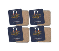 Thumbnail for Sopwith Camel F.1 design on navy blue 4 pieces set coaster
