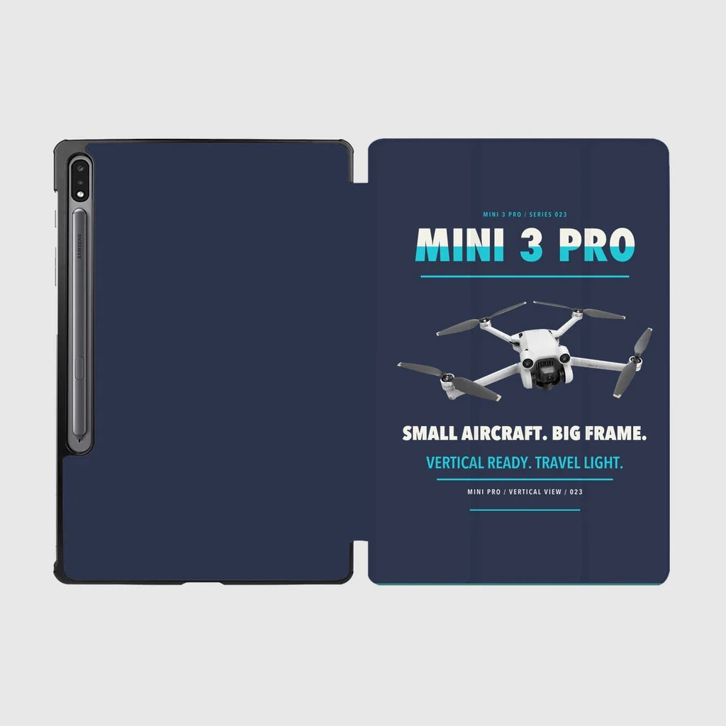 DJI Mini 3 Pro design on navy blue samsung tablet tablet case