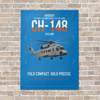 Thumbnail for Sikorsky CH-148 Cyclone vertical canvas print - no frame - turquoise background