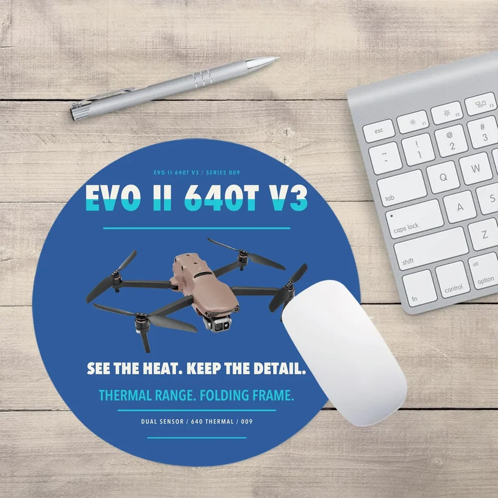 Autel EVO II Dual 640T V3 design on blue round mouse pad