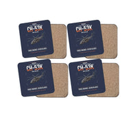 Thumbnail for Sikorsky CH-53K King Stallion design on navy blue 4 pieces set coaster
